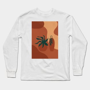 Boho, Terracotta, Botanical, Plant, Earth Tones Long Sleeve T-Shirt